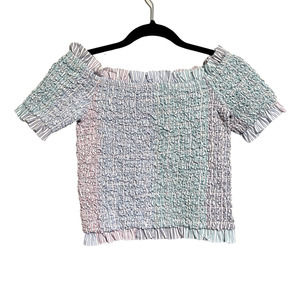 Petersyn x Revolve Smocked Top Off the Shoulder Top BRAND NEW Rainbow Pastel